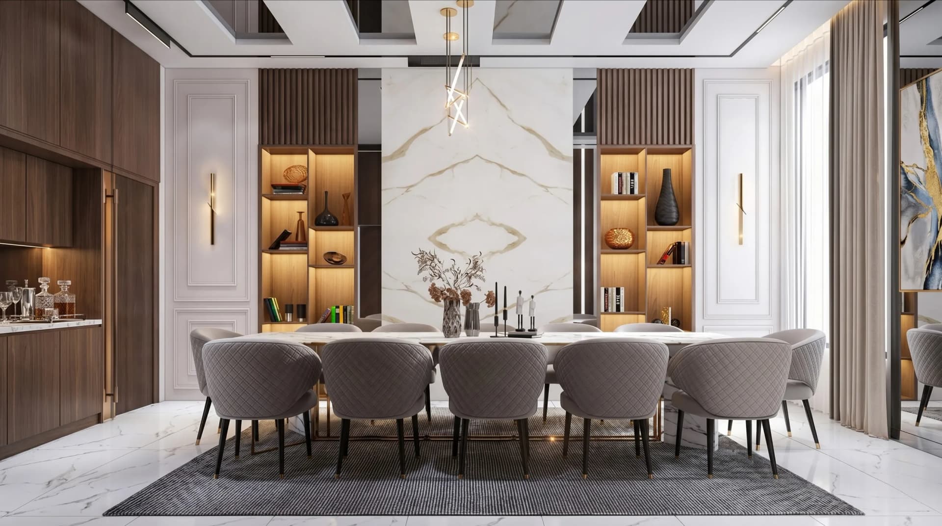 Wohnzimmer mit NordPaneele Wandpaneelen
