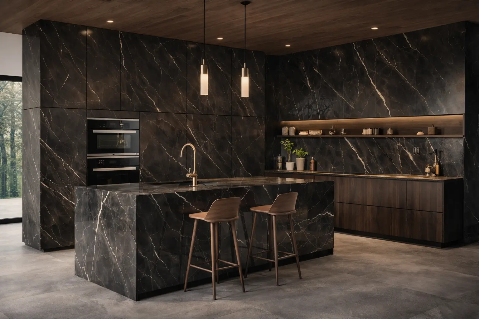 Calacatta Oro – high-gloss SPC wall panel with marble look, 4 mm
